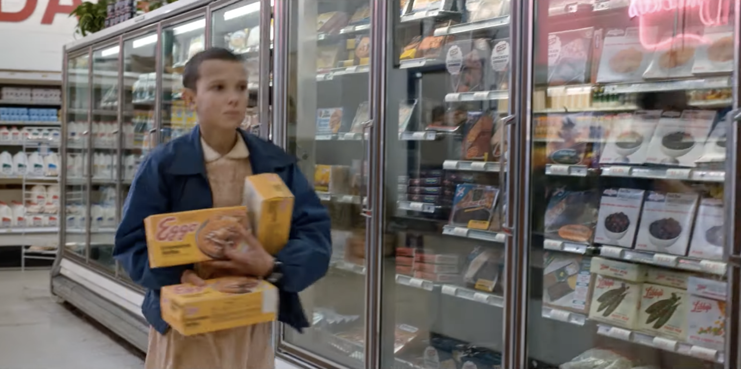 <em>Stranger Things</em and Eggo Waffles  (Netflix series; 2016)