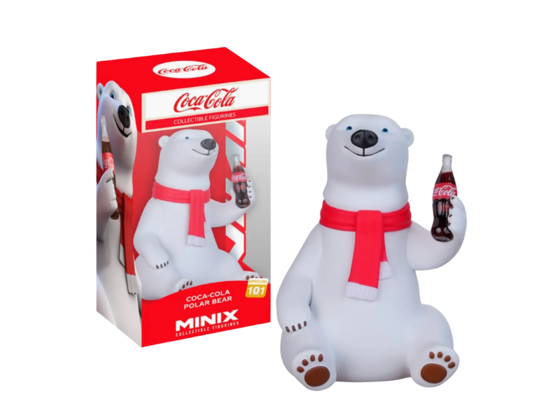 Coca-Cola polar bear figurine with box, collectible item.