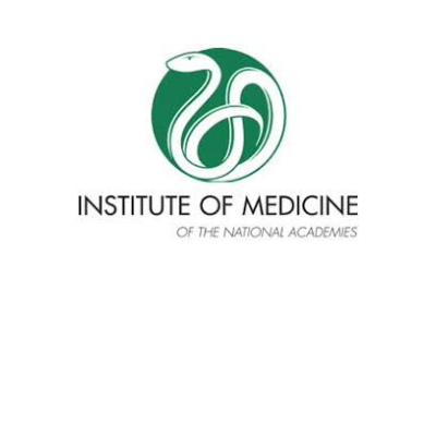 Institute of Medicine logo: Snake entwined around a staff inside a green circle.