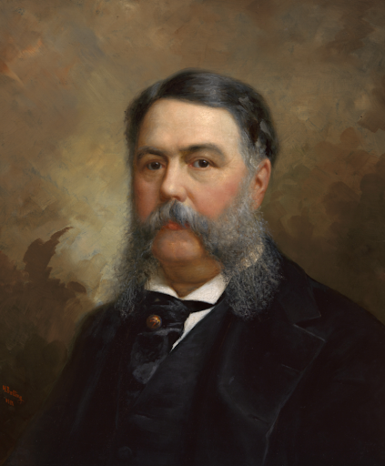 Portrait of Chester A. Arthur, 21st U.S. President, with full beard and mustache.