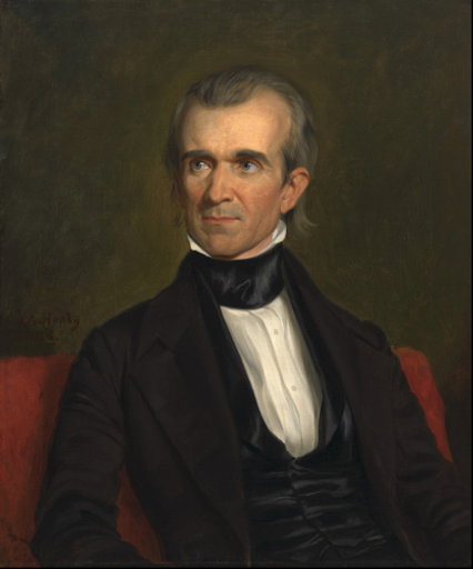 Portrait of James K. Polk, 11th U.S. President, in formal attire.