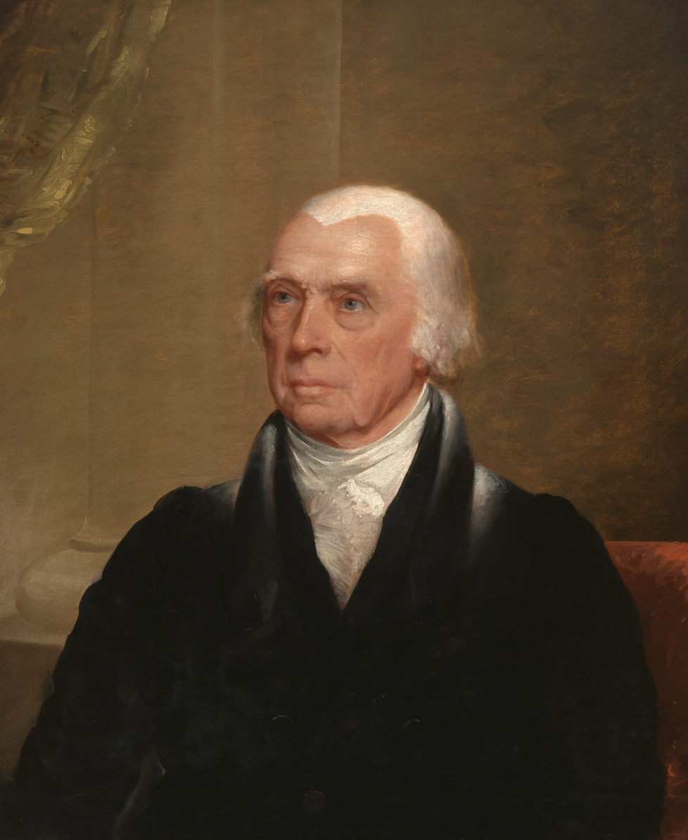 Portrait of James Madison, fourth U.S. President and Founding Father.