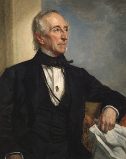 Portrait of John Tyler, 10th U.S. President, in formal attire