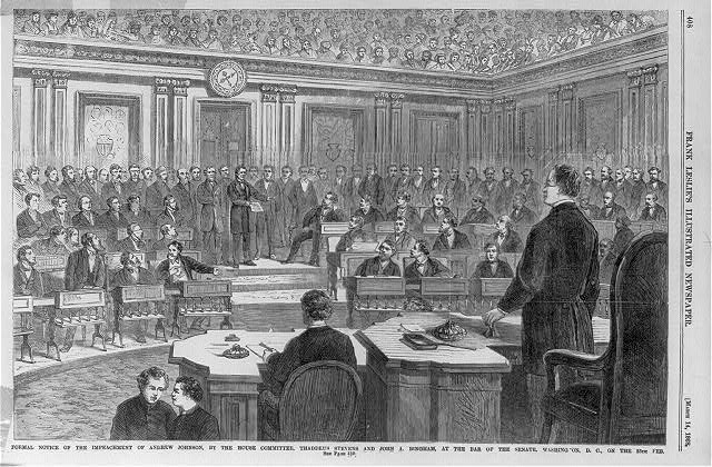 Andrew Johnson impeachment trial in the U.S. Senate, 1868.