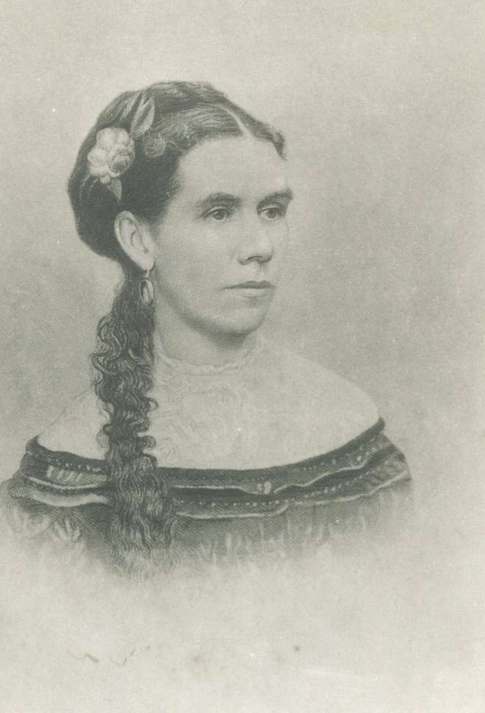 Engraving of Eliza Johnson, wife of President Andrew Johnson.